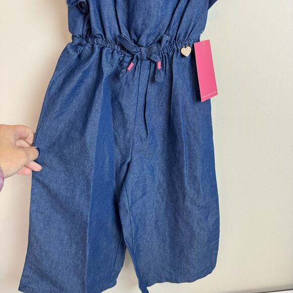 Vince Camuto NWT Girls Toddler 4T Denim Pant Jumper Sleeveless Overall Smock - Picture 4 of 7